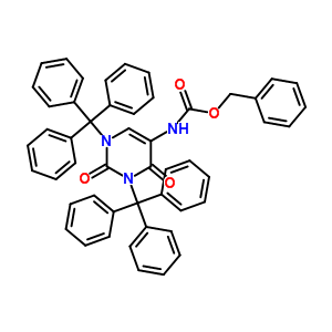 n-(2,4-二氧代-1,3-二三苯甲游基-嘧啶-5-基)氨基甲酸芐酯結(jié)構(gòu)式_18592-34-2結(jié)構(gòu)式