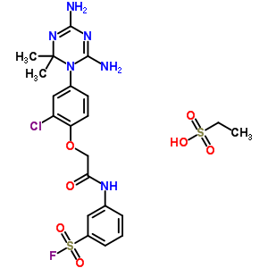 3-[[2-[2-氯-4-(4,6-二氨基-2,2-二甲基-1,3,5-噻嗪-1-基)苯氧基]乙?；鵠氨基]苯磺酰氯結(jié)構(gòu)式_20110-97-8結(jié)構(gòu)式