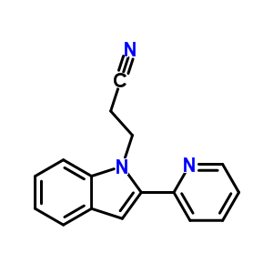 2-(2-吡啶)-1H-吲哚-1-丙腈結(jié)構(gòu)式_21190-97-6結(jié)構(gòu)式
