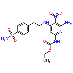 N-[6-氨基-5-硝基-4-[2-(4-磺?；交?乙基氨基]吡啶-2-基]氨基甲酸乙酯結(jié)構(gòu)式_21271-62-5結(jié)構(gòu)式