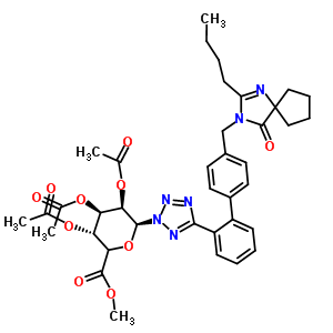 厄貝沙坦N-beta-D-2,3,4-三-O-乙?；?葡糖苷酸甲酯結(jié)構(gòu)式_224170-69-8結(jié)構(gòu)式