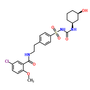 5-氯-N-[2-(4-{[(3-羥基環(huán)己基)氨基甲酰]氨基磺?；鶀苯基)乙基]-2-甲氧基苯甲酰胺結(jié)構(gòu)式_23074-02-4結(jié)構(gòu)式