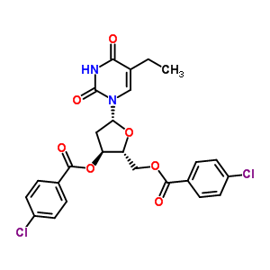 3,5-雙-O-(4-氯苯甲酰基)-2-脫氧-5-乙基尿苷結(jié)構(gòu)式_25137-84-2結(jié)構(gòu)式