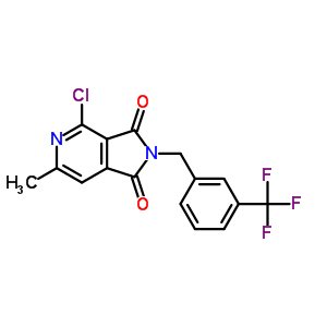4-氯-6-甲基-2-[3-(三氟甲基)芐基]-1H-吡咯并[3,4-c]吡啶-1,3(2H)-二酮結構式_261363-77-3結構式