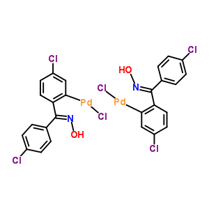 [5-氯-2-[(E)-C-(4-氯苯基)-N-羥基-亞胺甲?；鵠苯基]鈀(1+)二氯化物結(jié)構(gòu)式_287410-78-0結(jié)構(gòu)式