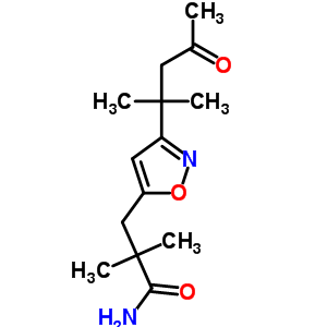 3-(1,1-二甲基-3-氧代丁基)-a,a-二甲基-5-異噁唑丙酰胺結(jié)構(gòu)式_29945-93-5結(jié)構(gòu)式