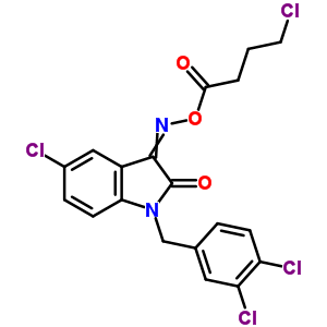 5-氯-1-[(3,4-二氯苯基)甲基]-, 3-[O-(4-氯-1-氧代丁基)肟]1H-吲哚-2,3-二酮結(jié)構(gòu)式_320420-78-8結(jié)構(gòu)式