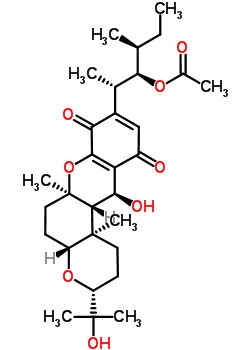 (3R,4aR,6aR,12S,12aS,12betaR)-9-[(1S,2R,3S)-2-(乙酰氧基)-1,3-二甲基戊基]-1,2,3,4a,5,6,6alpha,12,12alpha,12beta-十氫-12-羥基-3-(1-羥基-1-甲基乙基)-6alpha,12beta-二甲基-吡喃并[3,2-a]氧雜蒽-8,11-二酮結(jié)構(gòu)式_32450-25-2結(jié)構(gòu)式
