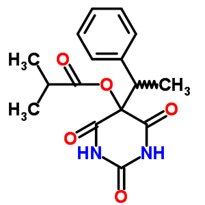 5-異丁基氧基-5-(a-甲基芐基)-2,4,6(1h,3h,5h)-嘧啶三酮結(jié)構(gòu)式_37431-39-3結(jié)構(gòu)式