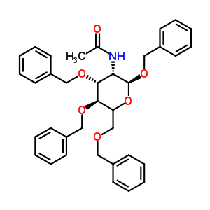 芐基 2-乙酰氨基-3,4,6-三-O-芐基-2-脫氧-alpha-D-吡喃葡萄糖苷結(jié)構(gòu)式_38416-56-7結(jié)構(gòu)式