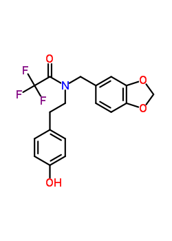 n-(1,3-苯并二氧雜環(huán)戊烯-5-甲基)-2,2,2-三氟-n-[2-(4-羥基苯基)乙基]-乙酰胺結(jié)構(gòu)式_40135-88-4結(jié)構(gòu)式