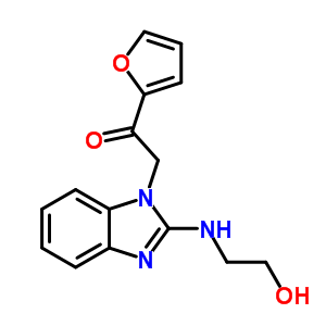 1-呋喃-2-基-2-[2-(2-羥基-乙基氨基)-苯并咪唑-1-基]-乙酮結構式_435345-13-4結構式
