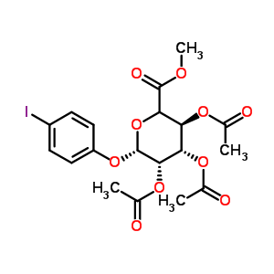 4-碘苯基2,3,4-三-O-乙?；?beta-D-葡糖苷酸甲酯結(jié)構(gòu)式_490028-18-7結(jié)構(gòu)式