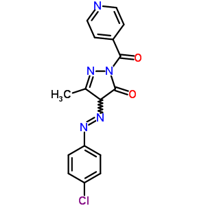 4-(4-氯苯基)二氮雜烯-5-甲基-2-(吡啶-4-羰基)-4H-吡唑-3-酮結(jié)構(gòu)式_53306-90-4結(jié)構(gòu)式