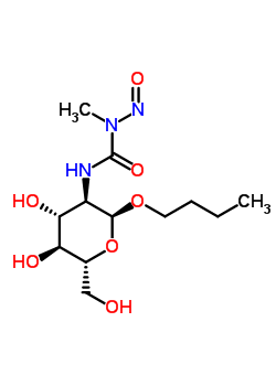 2-脫氧-2-(3-甲基-3-亞硝基脲啶)-α-d-吡喃葡萄糖苷丁酯結(jié)構(gòu)式_53347-36-7結(jié)構(gòu)式