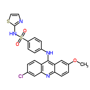 4-[(6-氯-2-甲氧基-吖啶-9-基)氨基]-n-(1,3-噻唑-2-基)苯磺酰胺結(jié)構(gòu)式_5433-31-8結(jié)構(gòu)式