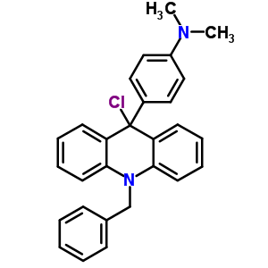 4-(10-芐基-9-氯-吖啶-9-基)-N,N-二甲基-苯胺結(jié)構(gòu)式_5436-20-4結(jié)構(gòu)式