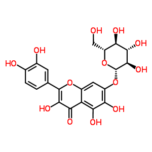 槲皮萬(wàn)壽菊素-7-O-葡糖苷結(jié)構(gòu)式_548-75-4結(jié)構(gòu)式