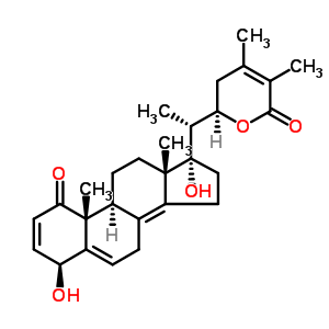 (4beta,22R)-4,17-二羥基-22,26-環(huán)氧麥角甾-2,5,8(14),24-四烯-1,26-二酮結(jié)構(gòu)式_55483-05-1結(jié)構(gòu)式