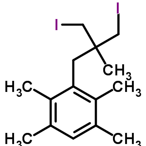 3-[3-碘-2-(碘甲基)-2-甲基丙基]-1,2,4, 5-四甲基-苯結(jié)構(gòu)式_55712-70-4結(jié)構(gòu)式