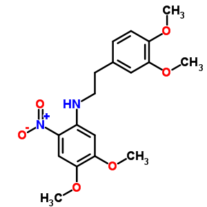 3,4-二甲氧基-n-(4,5-二甲氧基-2-硝基苯基)-苯乙胺結(jié)構(gòu)式_5739-55-9結(jié)構(gòu)式