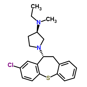 (10R)-10,11-二氫-8-氯-10-[(3R)-3-(甲基乙基氨基)吡咯里嗪]二苯并[b,f]硫雜卓結構式_57602-87-6結構式