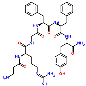 beta-丙氨酰-精氨酰-甘氨酰-苯丙氨酰-苯丙氨酰-酪氨酰胺結(jié)構(gòu)式_57851-61-3結(jié)構(gòu)式