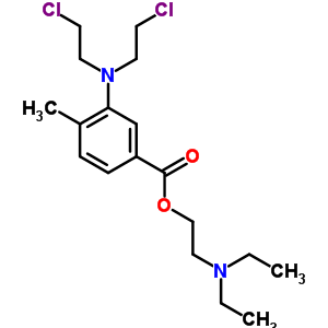 3-[二(2-氯乙基)氨基]對甲苯甲酸 2-(二乙基氨基)乙基酯結(jié)構(gòu)式_58278-35-6結(jié)構(gòu)式