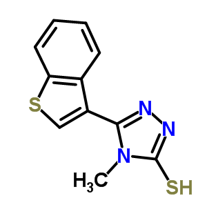 5-(1-苯并噻吩-3-基)-4-甲基-4H-1,2,4-噻唑-3-硫醇結(jié)構(gòu)式_588687-45-0結(jié)構(gòu)式