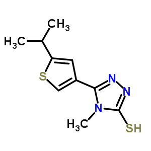 5-(5-異丙基噻吩-3-基)-4-甲基-4H-1,2,4-噻唑-3-硫醇結構式_588687-48-3結構式