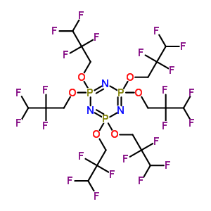 2,2,4,4,6,6-六(2,2,3,3-四氟丙氧基)-1,3,5,2lambda<sup>5</sup>,4lambda<sup>5</sup>,6lambda<sup>5</sup>-三氮雜三膦雜環(huán)己三烯結(jié)構(gòu)式_58943-98-9結(jié)構(gòu)式 2,2,4,4,6,6-六(2,2,3,3-四氟丙氧基)-1,3,5,2lambda<sup>5</sup>,4lambda<sup>5</sup>,6lambda<sup>5</sup>-三氮雜三膦雜環(huán)己三烯結(jié)構(gòu)式_58943-98-9結(jié)構(gòu)式