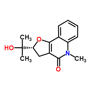 (2R)-2-(1-羥基-1-甲基乙基)-5-甲基-2,3,4,5-四氫呋喃并[3,2-c]喹啉-4-酮結(jié)構(gòu)式_60354-62-3結(jié)構(gòu)式
