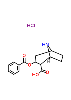 [1R-(外,外)]-3-(苯甲酰氧基)-8-氮雜雙環(huán)[3.2.1]辛烷-2-羧酸鹽酸鹽結(jié)構(gòu)式_60426-41-7結(jié)構(gòu)式