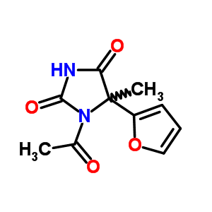 1-乙?；?5-(2-呋喃)-5-甲基-2,4-咪唑啉二酮結(jié)構(gòu)式_62032-09-1結(jié)構(gòu)式