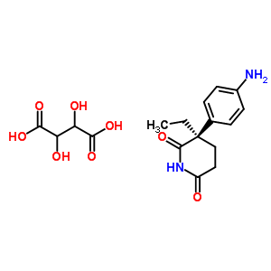 3-(4-氨基苯基)-3-乙基-2,6-哌啶二酮2,3-二羥基琥珀酸鹽(1:1)結(jié)構(gòu)式_62268-19-3結(jié)構(gòu)式