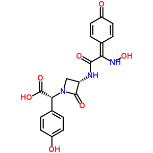 (3S,alphar)-3-[[[(Z)-羥基亞胺](4-羥基苯基)乙酰基]氨基]-alpha-(4-羥基苯基)-2-氧代-1-吖丁啶乙酸結(jié)構(gòu)式_63555-59-9結(jié)構(gòu)式