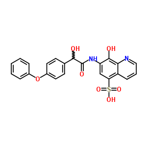 8-羥基-7-[[2-(4-苯氧基苯基)-2-羥基乙?；鵠氨基]-5-喹啉磺酸結(jié)構(gòu)式_63680-66-0結(jié)構(gòu)式