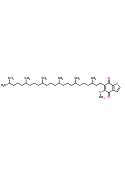 6-(3,7,11,15,19,23-六甲基二十四烷基)-5-甲硫基苯并(b)噻吩-4,7-苯醌結(jié)構(gòu)式_63693-26-5結(jié)構(gòu)式