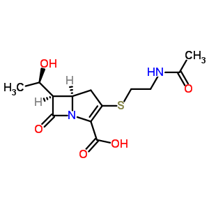 (5R,6s)-3-[[2-(乙酰基氨基)乙基]硫代]-6-[(r)-1-羥基乙基]-7-氧代-1-氮雜雙環(huán)[3.2.0]-2-庚烯-2-羧酸結(jié)構(gòu)式_63701-32-6結(jié)構(gòu)式