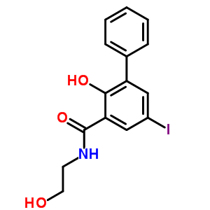 2-羥基-n-(2-羥基乙基)-5-碘-1,1-聯(lián)苯-3-羧酰胺結(jié)構(gòu)式_63992-47-2結(jié)構(gòu)式