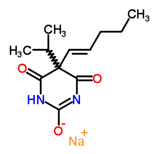 5-異丙基-5-(1-戊烯基)-2-鈉氧基-4,6(1H,5H)-嘧啶二酮結(jié)構(gòu)式_64038-32-0結(jié)構(gòu)式