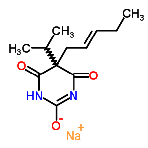 5-異丙基-5-(2-戊烯基)-2-鈉氧基-4,6(1H,5H)-嘧啶二酮結(jié)構(gòu)式_64038-35-3結(jié)構(gòu)式