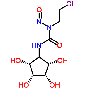 1-(2-氯乙基)-1-亞硝基-3-(2beta,3beta,4beta,5beta-四羥基環(huán)戊烷-1alpha-基)脲結(jié)構(gòu)式_64218-24-2結(jié)構(gòu)式