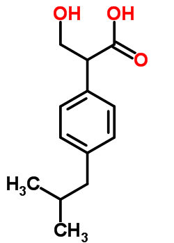 (9ci)--alpha--(羥基甲基)-4-(2-甲基丙基)-苯乙酸結(jié)構(gòu)式_64730-72-9結(jié)構(gòu)式