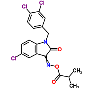 5-氯-1-[(3,4-二氯苯基)甲基]-3-[O-(2-甲基-1-氧代丙基)肟] 1H-吲哚-2,3-二酮結(jié)構(gòu)式_668467-83-2結(jié)構(gòu)式