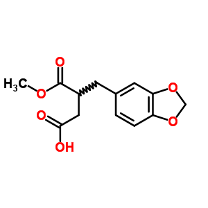 Butanedioic acid,2-(1,3-benzodioxol-5-ylmethyl)-, 1-methyl esterStructure,68658-46-8Structure Butanedioic acid,2-(1,3-benzodioxol-5-ylmethyl)-, 1-methyl ester Structure,68658-46-8Structure