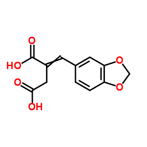 2-(1,3-苯并二氧雜環(huán)戊烯-5-基亞甲基)-丁二酸結(jié)構(gòu)式_6938-41-6結(jié)構(gòu)式
