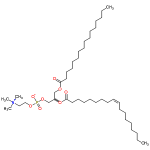 2-[(9E)-9-十八碳烯?；趸鵠-3-(棕櫚酰氧基)丙基2-(三甲基銨基)乙基磷酸酯結(jié)構(gòu)式_70778-75-5結(jié)構(gòu)式