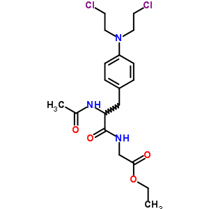 2-[[2-乙酰氨基-3-[4-[雙(2-氯乙基)氨基]苯基]丙?；鵠氨基]乙酸乙酯結(jié)構(gòu)式_7409-39-4結(jié)構(gòu)式
