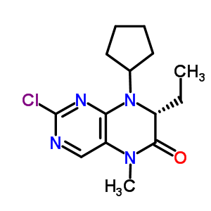(R)-2-氯-8-環(huán)戊基-7-乙基-5-甲基-7,8-二氫蝶啶-6(5h)-酮結(jié)構(gòu)式_755039-55-5結(jié)構(gòu)式